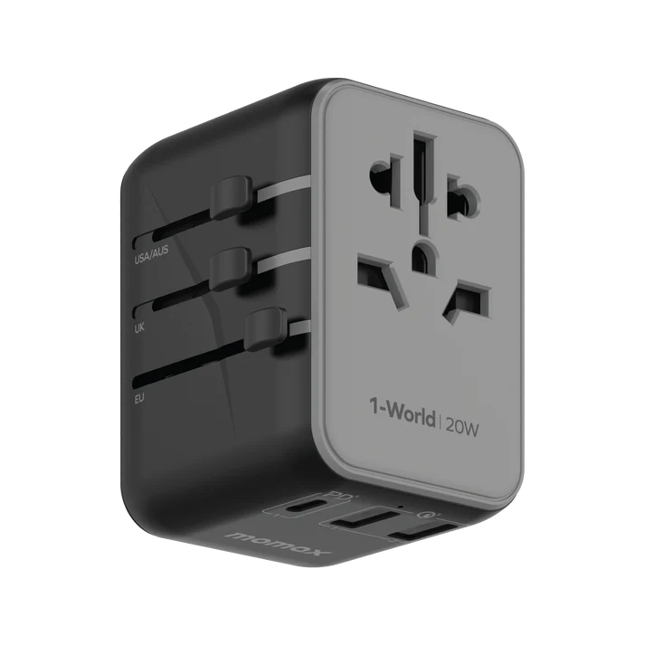 1-World 20W GaN 方便式旅行插座 UA9 (黑色)