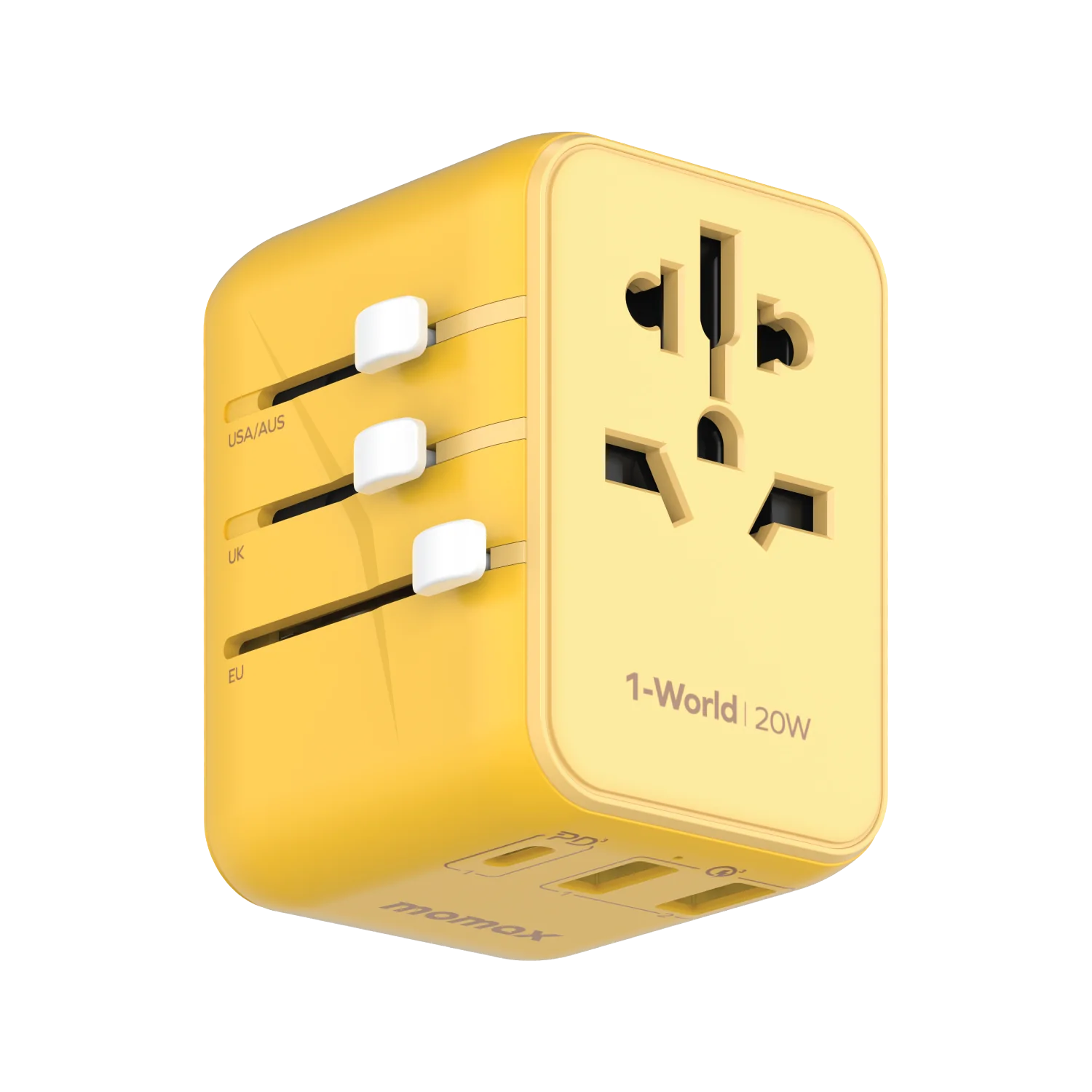 1-World 20W GaN 方便式旅行插座 UA9 (黃色)