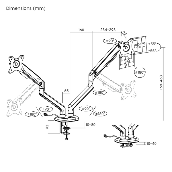 ELEMENTAL RGB GAMING MONITOR ARMS (DUAL)