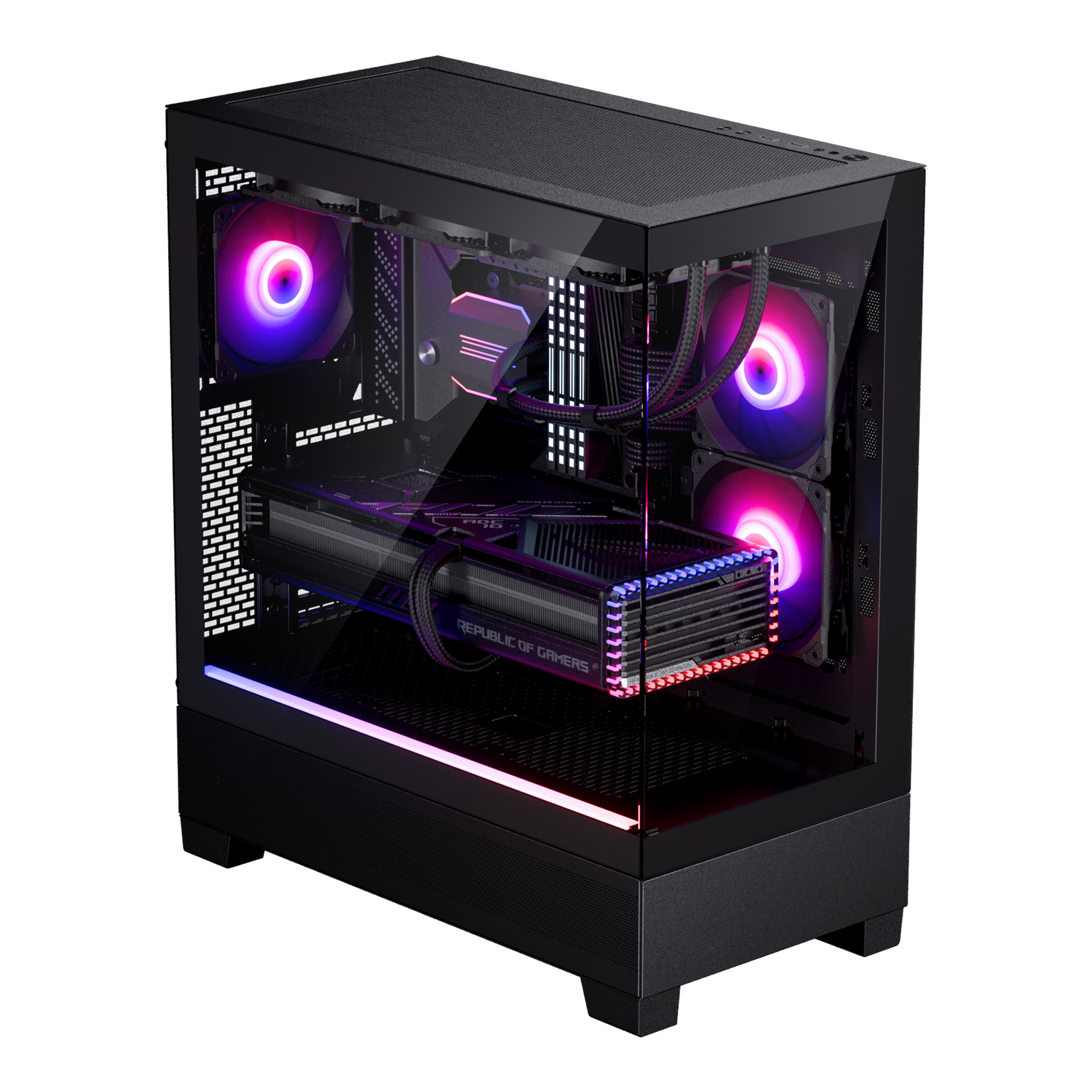 XT VIEW TEMPERED GLASS MID TOWER CASE BLACK thumbnail 10