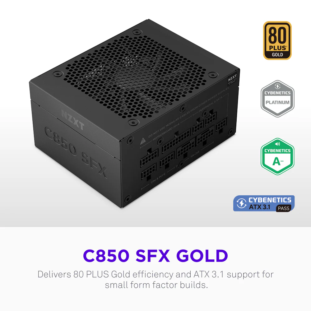 NZXT C850 SFX GOLD 850W FULL MODULAR ATX 3.1 PSU thumbnail 2