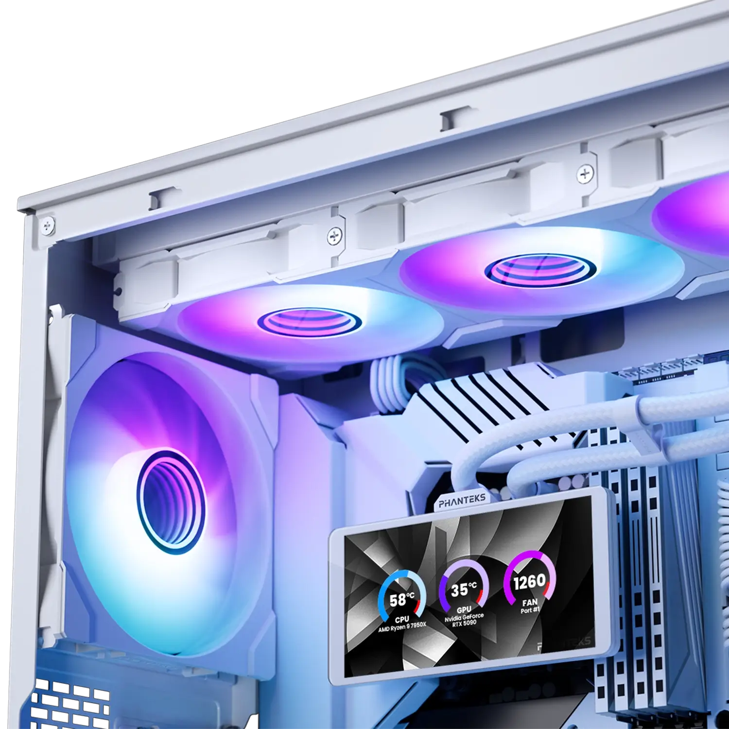 PHANTEKS GLACIER ONE 360M25 G2 LCD DRGB AIO WATERCOOLING WH thumbnail 4