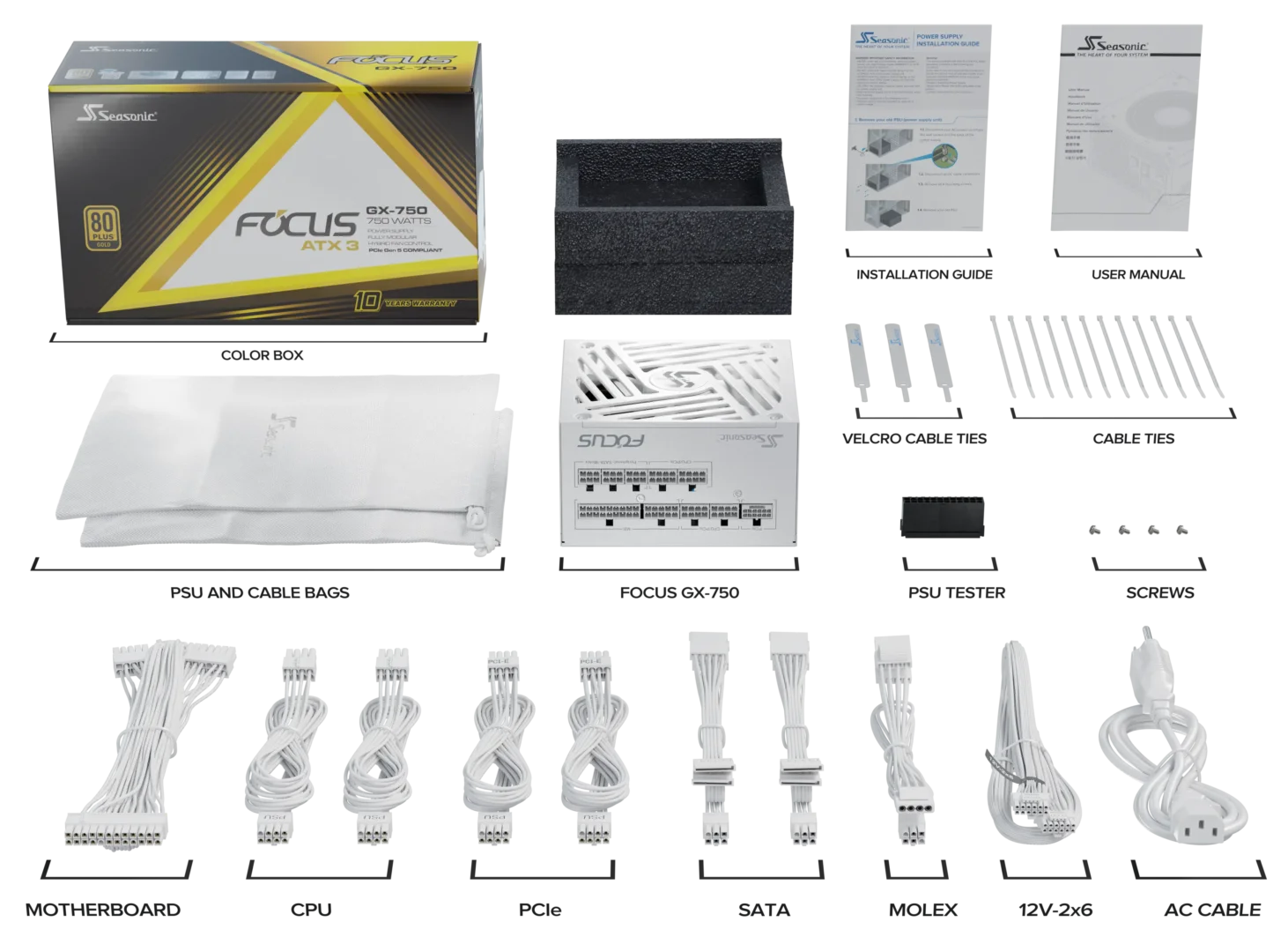 SEASONIC FOCUS GX750 750W 80PLUS GOLD WHITE thumbnail 11