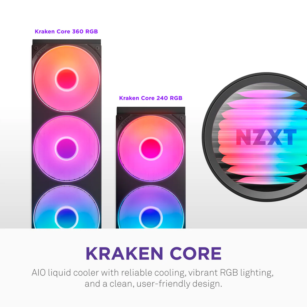 NZXT KRAKEN CORE 360 RGB AIO LIQUID COOLER thumbnail 2