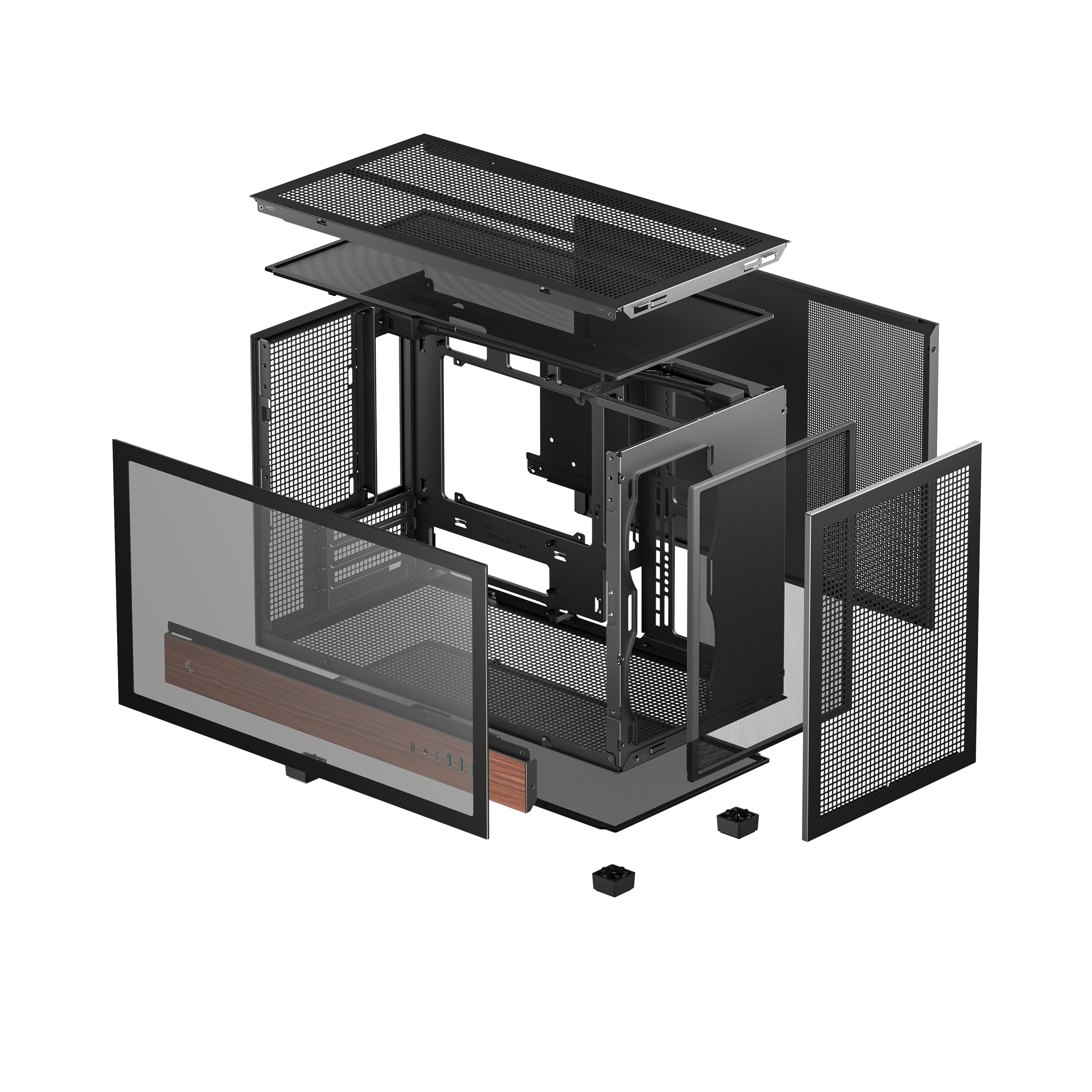 DEEPCOOL CH260 MATX CASE WOOD BLACK thumbnail 10