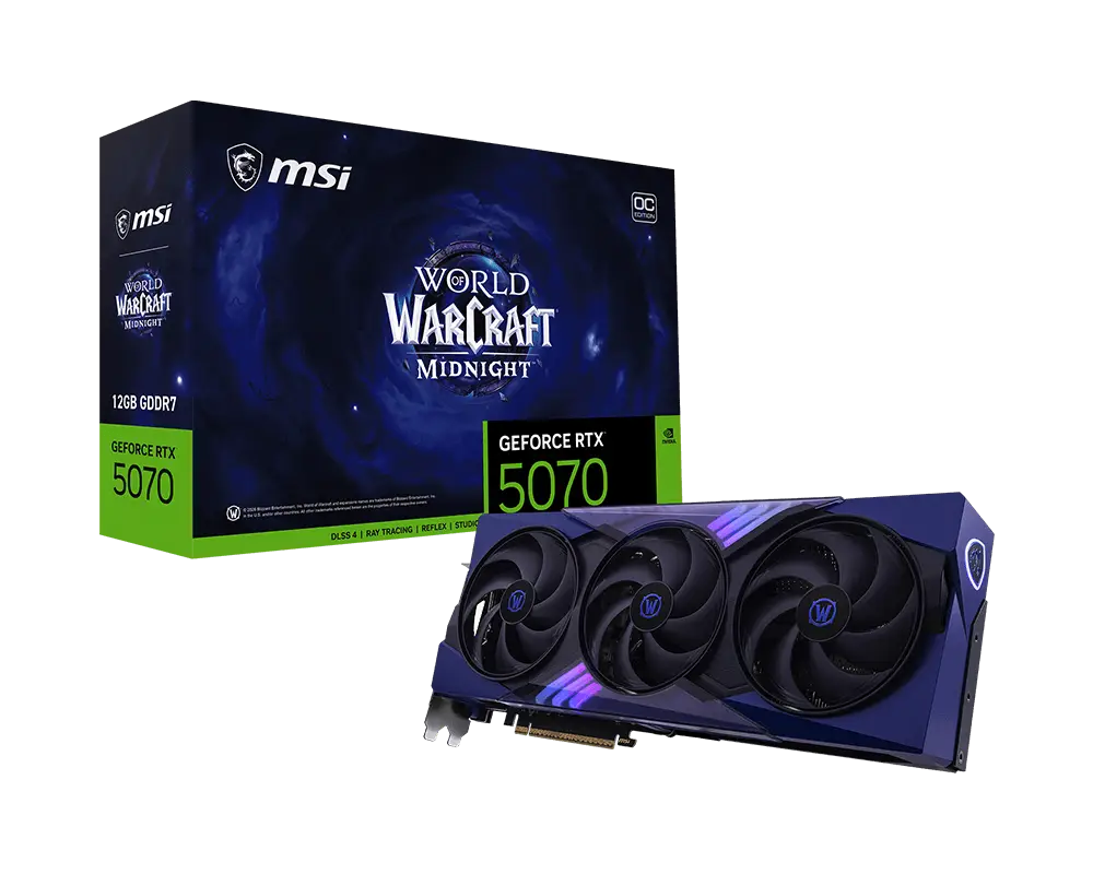 MSI RTX5070 12GB GDDR7 WORLD OF WARCRAFT MIDNIGHT VOID