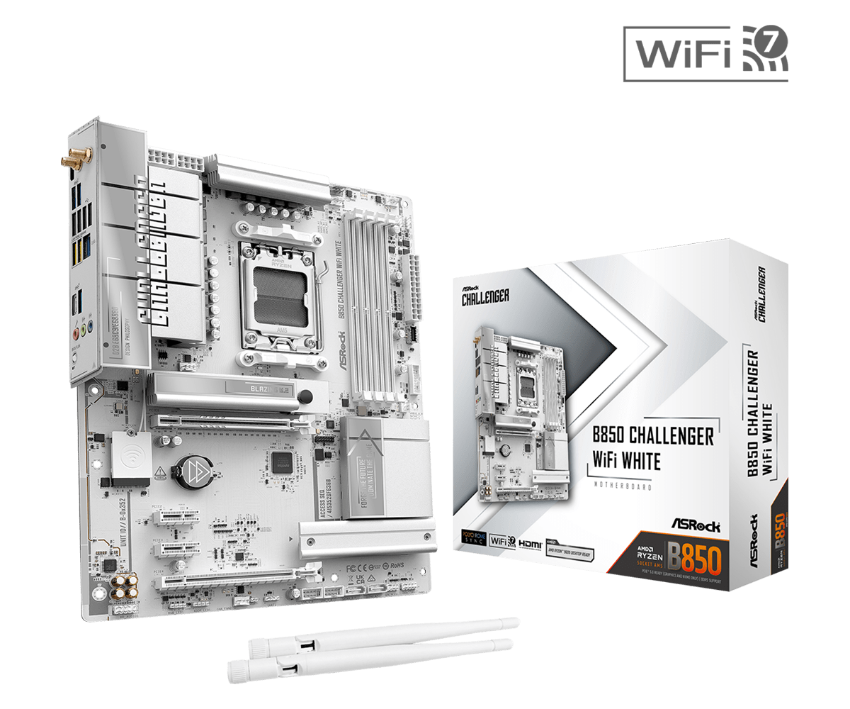 ASROCK B850 CHALLENGER WIFI WHITE
