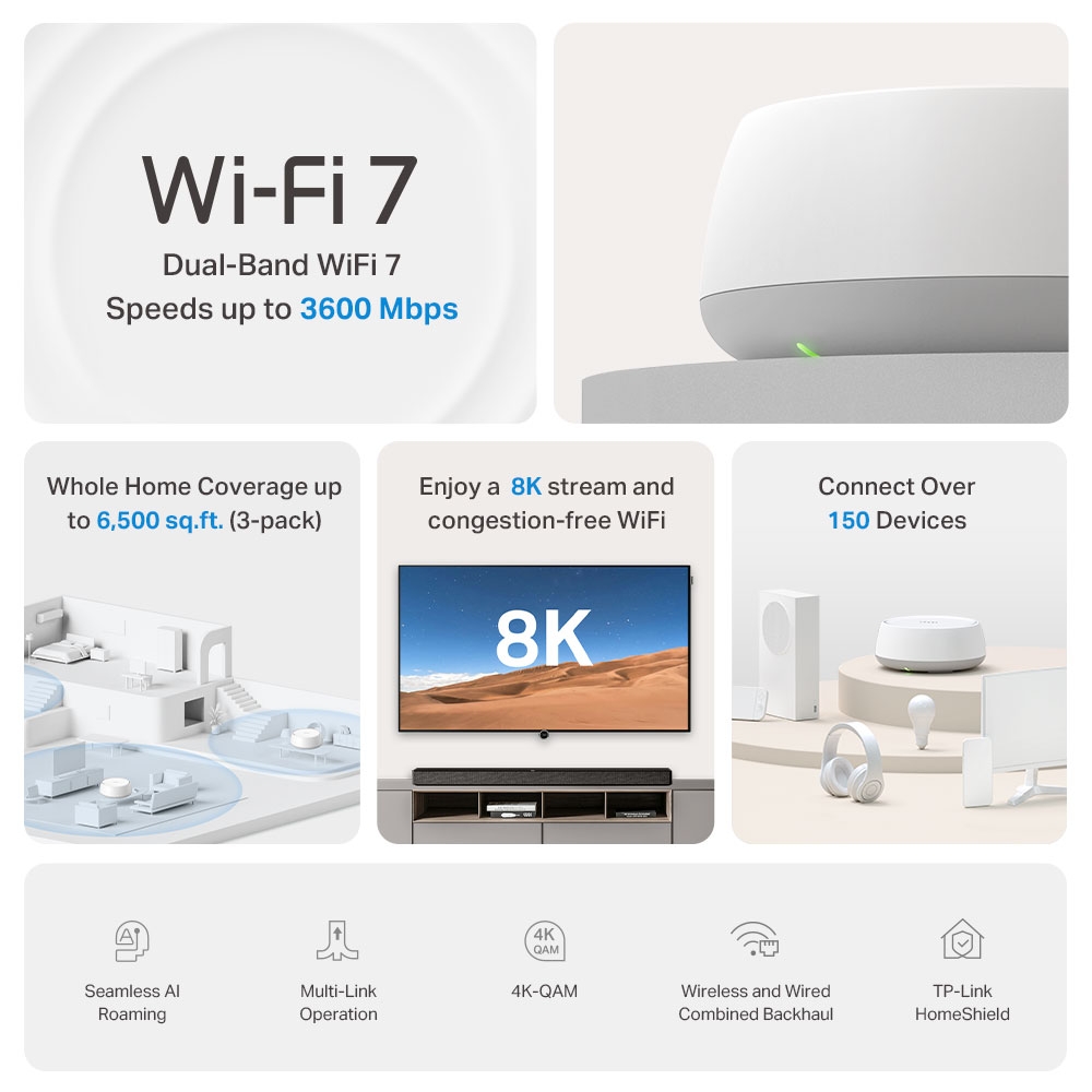 TP-LINK DECO BE22 BE3600全屋覆蓋 Mesh WiFi 7路由器(3-PACK) thumbnail 3