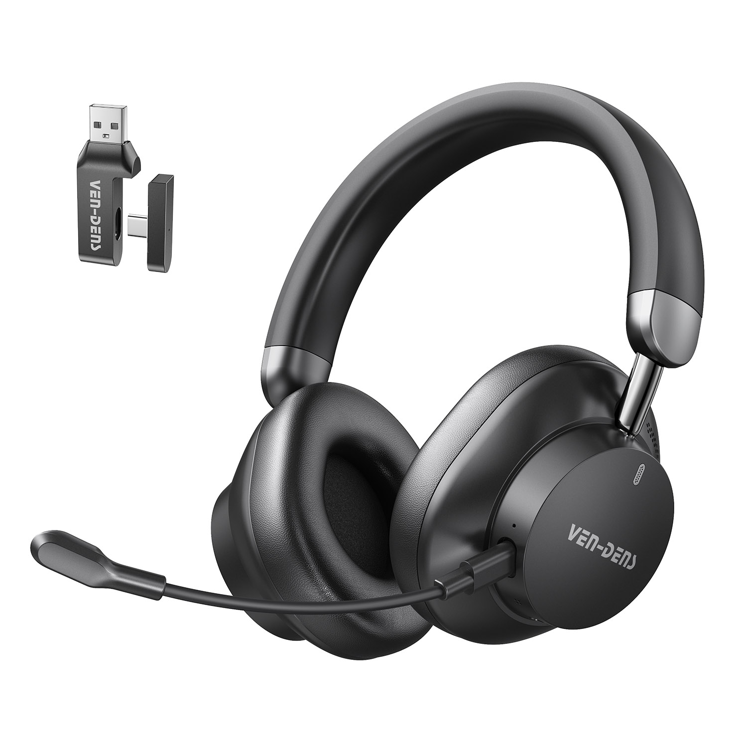VEN-DENS HP018 BLUETOOTH & USB-C+A DUAL MODE HEADSET W/MIC thumbnail 4